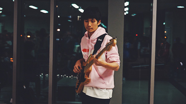 Tianlong plays bass guitar in the Purdue Jazz Guitar Ensemble.