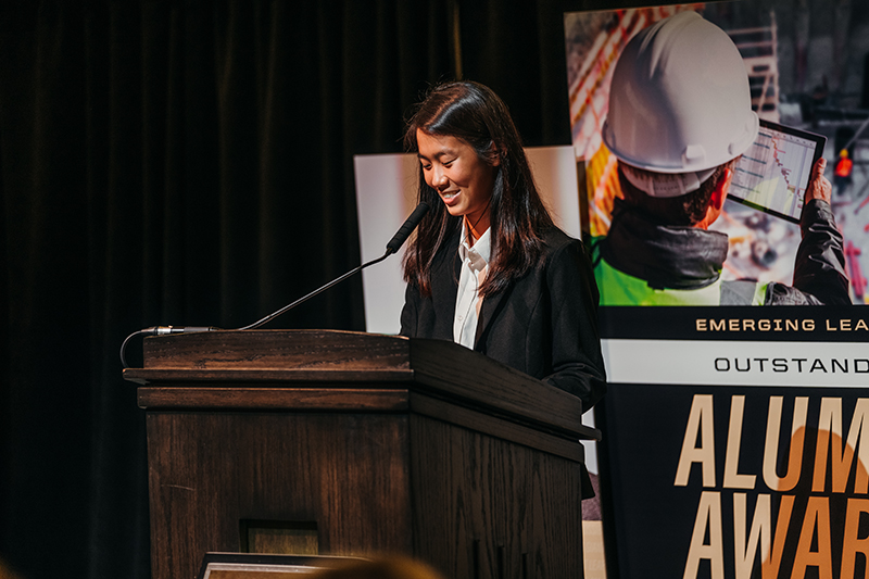 Violet chose Purdue Construction Engineering because she is interested in building structures that will have an impact on communities.