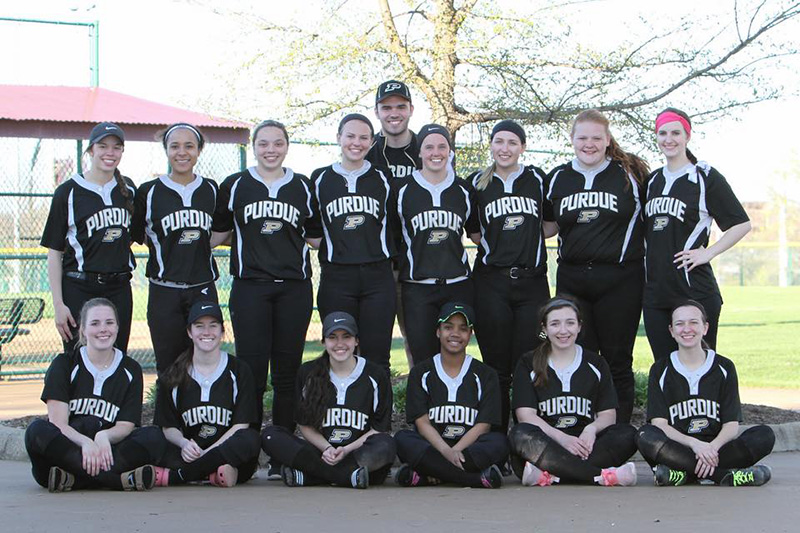 Whitney also plays first base for the Purdue University club softball team.