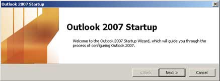 Outlook 2007 Startup
