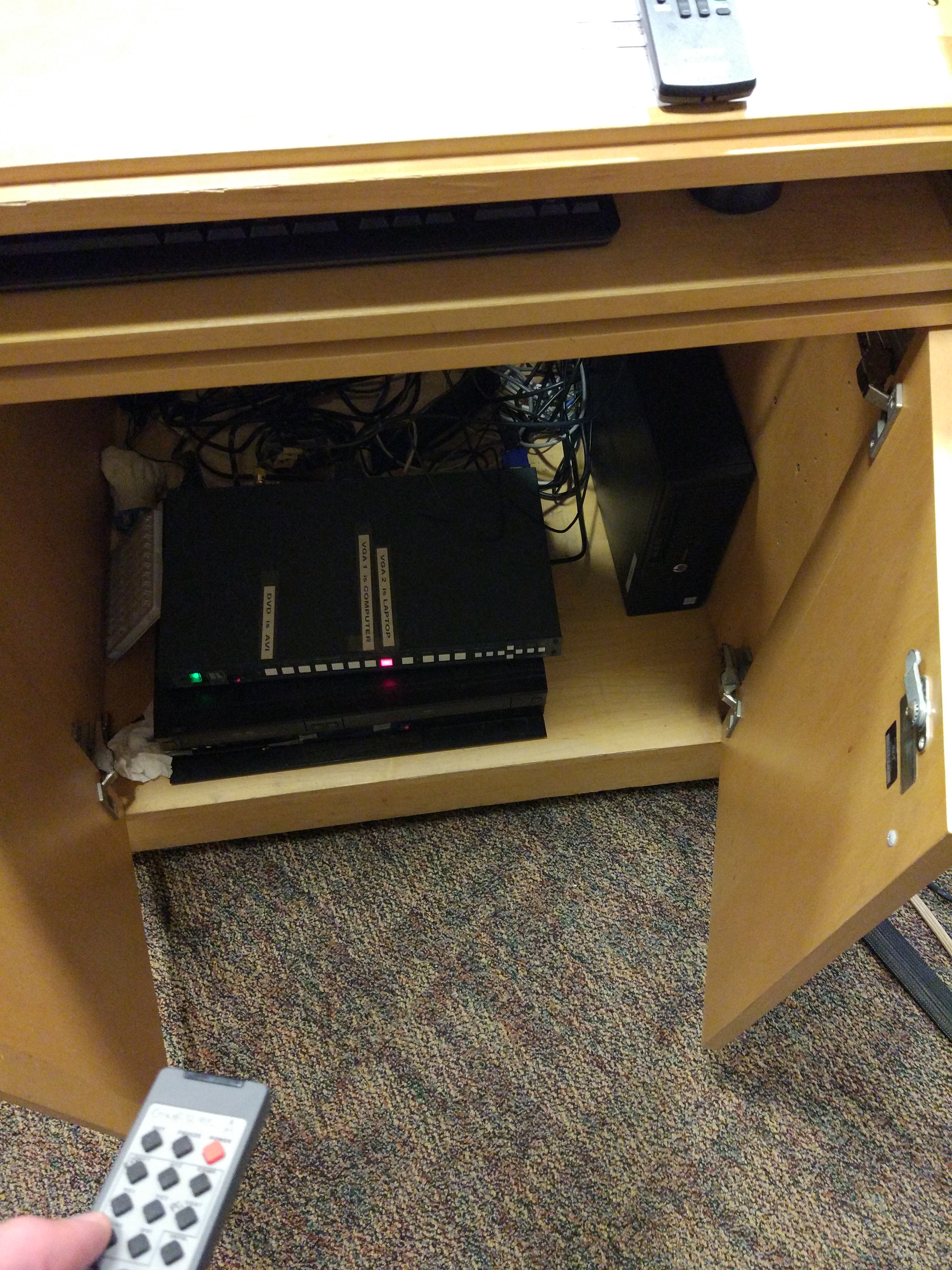 Picture of the AV system in Room A