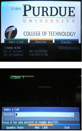 Screenshot of dialing out to a video conference elsewhere.