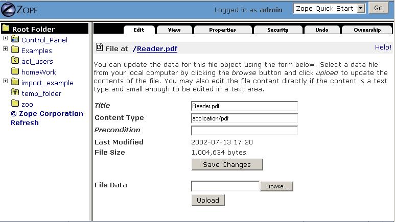 Editing an Uploaded PDF File Object