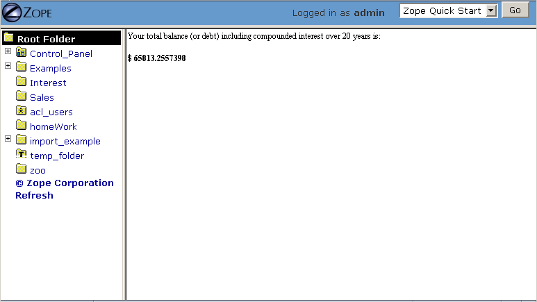 Result of the Interest Application