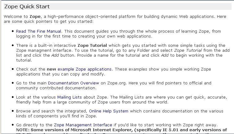 Zope QuickStart