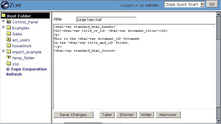 Editing a DTML Method