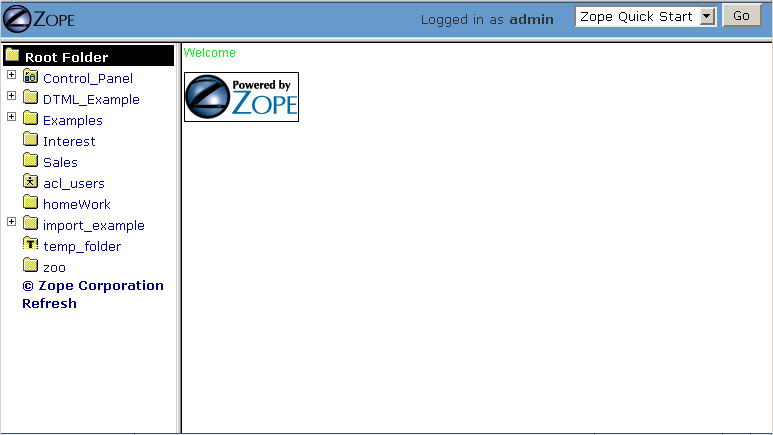 Welcome method with custom header.