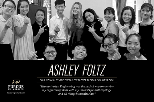 Ashley with group of students 