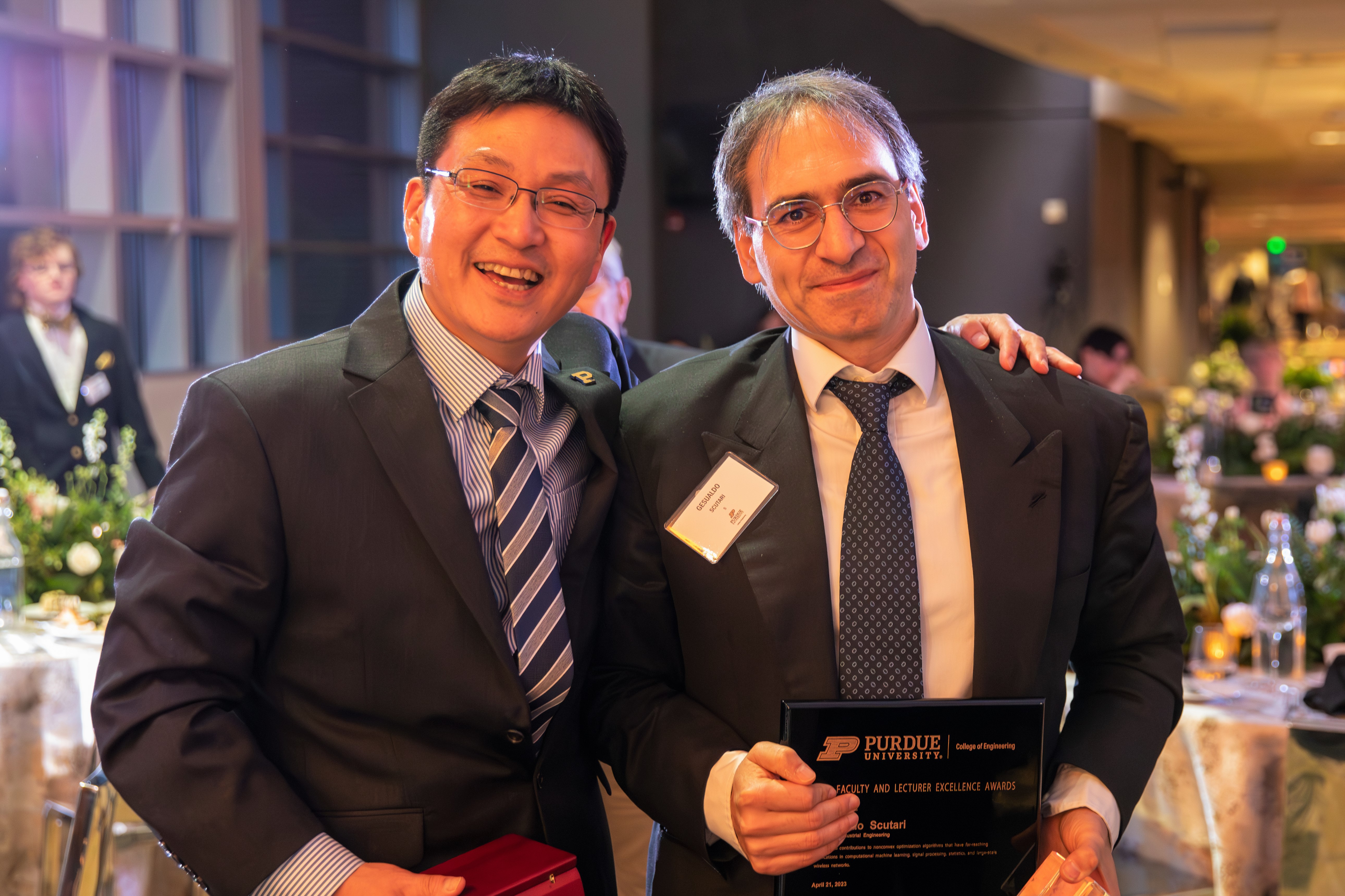 Scutari and Son pose together at the Excellence Awards